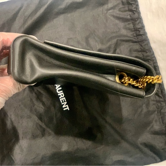 Yves Saint Laurent Reversible Black Leather & Suede Kate Bag w/Gold Chain Strap! - Picture 6 of 16